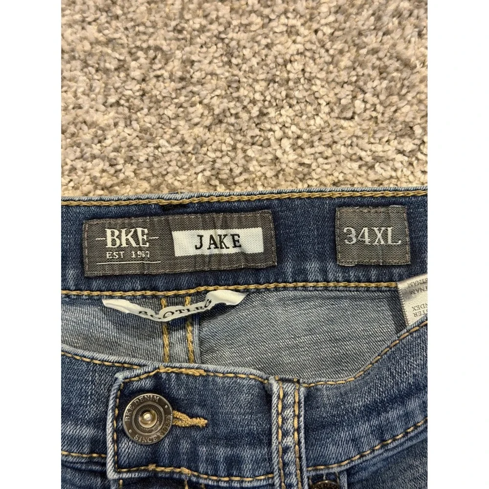 BKE Denim Shorts Mens 34 Blue Jake Bootleg Cut Off Raw Hem Stretch Medium Wash
